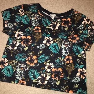 Tropical Print Crop Top